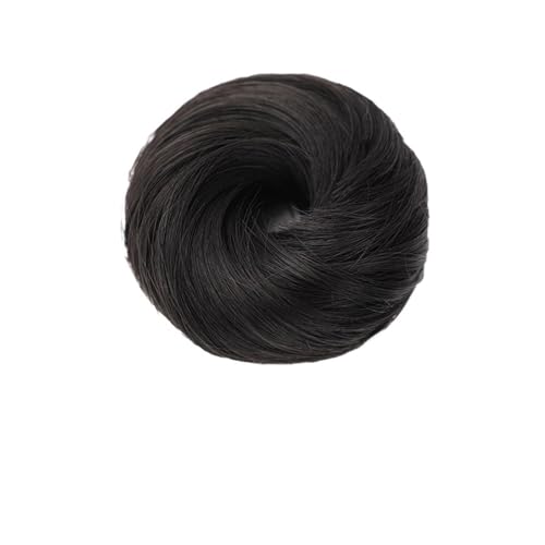 Haarknoten Synthetischer Chignon mit Gummiband, braun, blond, glattes Haar, lockiges Chignon-Haarteil, Dutt, Kordelzug for Frauen Haarknotenstücke für Frauen(1B/30HL) von Cenz-888