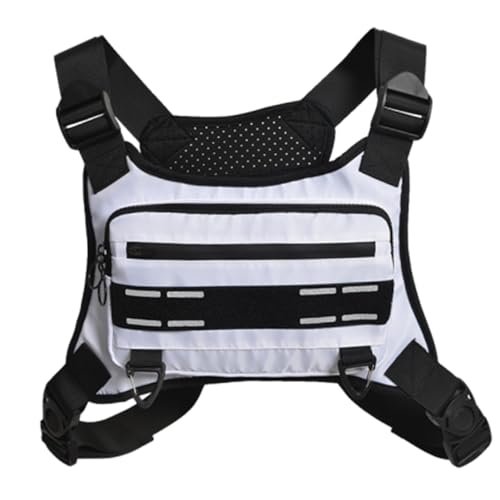 Brusttasche Handytasche Sport Wasserdicht Chest Bag, Brusttaschen Taktische,Reflektierende Brusttasche, Verstellbare, Atmungsaktive Laufweste Für Bergsteigen, Radfahren Herren Damen von Ceolup