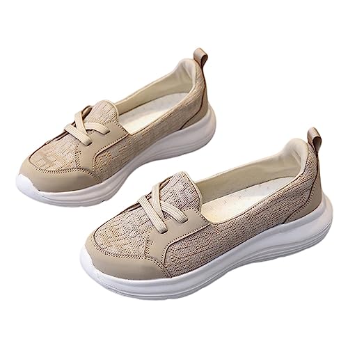 Ceolup Orthopädische Wanderschuhe für Damen - Atmungsaktive Schuhe mit Fußgewölbeunterstützung,Leichte, rutschfeste Slip-on-Schuhe für Arbeit, Spaziergang, Freizeit, Unterhaltung von Ceolup