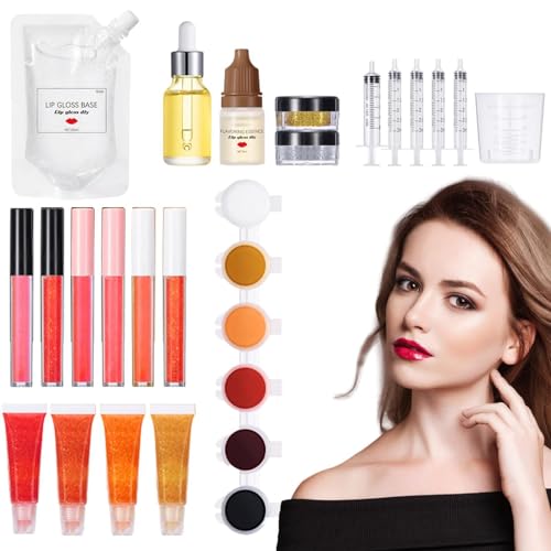 Lipgloss Making Kit, Feuchtigkeitsspendendem Lipgloss Lippenbalsam-Wissenschaftsset Mit Glitzer Machen Sie Ihren Eigenen Lipgloss, Lustiges Make-up-Geschenk Für Frauen von Ceolup