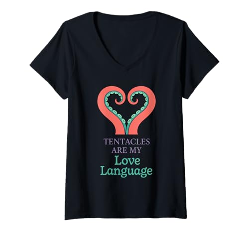 Damen Octopus Sass Ink Power Kopffüßer Chaos Marine Meme Life T-Shirt mit V-Ausschnitt Damen Octopus Sass Ink Power Kopffüßer Chaos Marine Meme Life T-Shirt mit V-Ausschnitt von Cephalopod Cult Ink Crown Club Deep Sea Nerd Squad