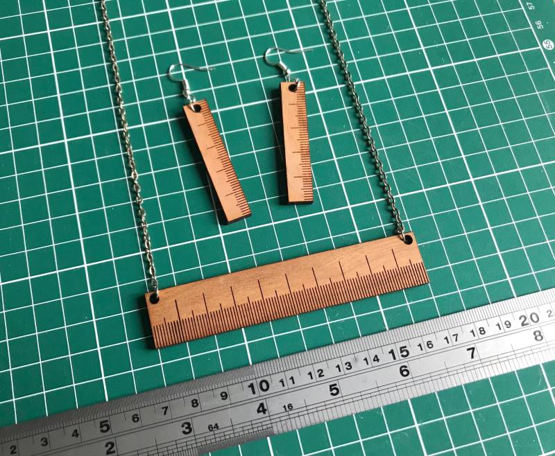 Lineal Halskette + Ohrringe Set, Nähen Schmuck von CepheidStudio