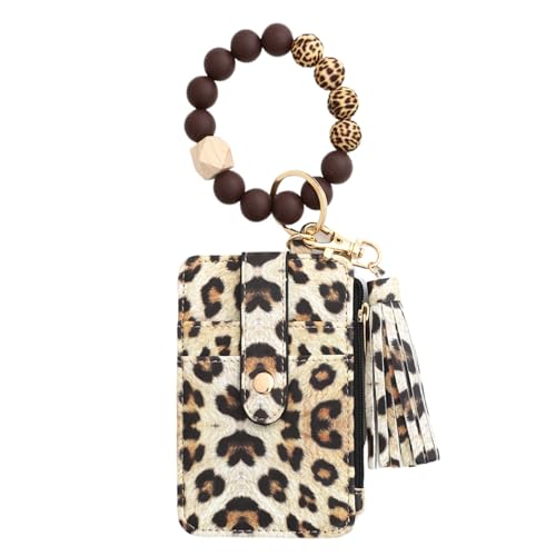 Ceprznvey Tassel Card Holder, Card Wallet, Card Holder, Portable Card Wallet, Bohemian Leather Card Wallet with Tassel and Beaded Lanyard Portable PU Leather Card Holder for Identity Cards, Se von Ceprznvey