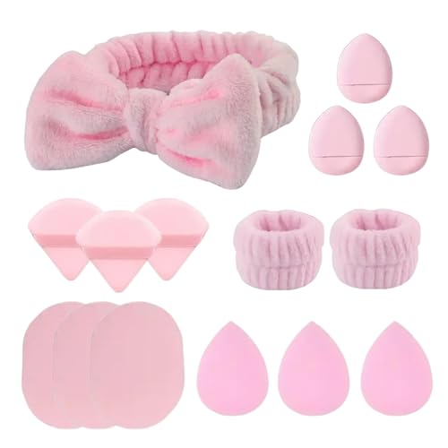 Face Washing Wristbands, Headband and Wristband Set, Foundation Sponges Kit, Spa Headband Set, Face Washing Wristbands and Headband Set with Foundation Sponges for Skincare and Makeup Removal von Ceprznvey