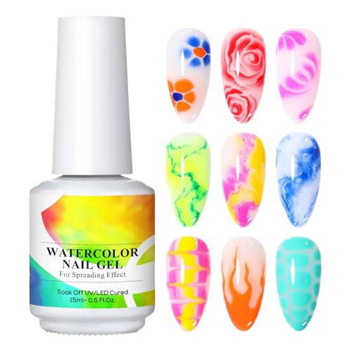 Gel Polish, Blooming Nail Polish, 15 ml UV LED Quick-Drying Long-Lasting Clear Blossom Nail Glue for Women, Smudge-Dyeing Diamond Extensions and Spreading Effects von Ceprznvey