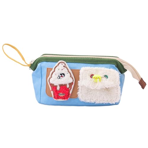 Pencil Case, Cute Pencil Case, Bear Pencil Case, Portable Pen Case, Large Capacity Pencil Case with Wide Opening and Bear Cartoon Design for School and College Oxford Cloth Pencil Pouch for Students von Ceprznvey