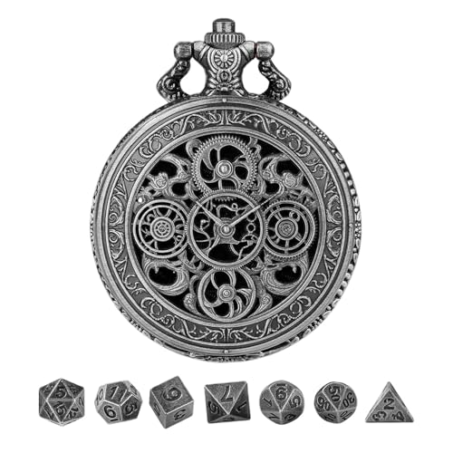 Taschenuhr Dice, tragbar, Metal Dice, Rollenspiel, Sammlerstück, leichtes Metalldice mit Taschenuhr-Gehäuse für Männer und Frauen, Legierungskonstruktion Taschenuhr Dice, tragbar, Metal Dice, Rollenspiel, Sammlerstück, leichtes Metalldice mit Taschenuhr-Gehäuse für Männer und Frauen, Legierungskonstruktion von Ceprznvey