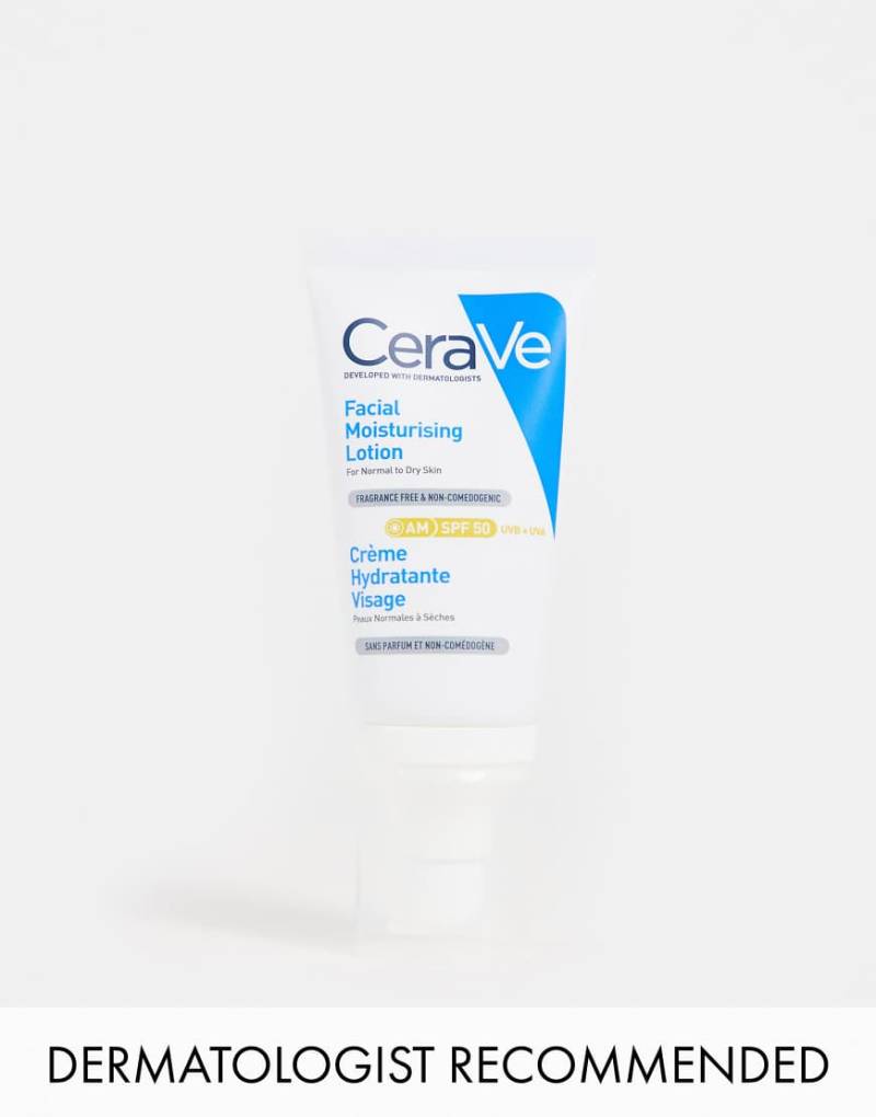 CeraVe- AM Feuchtigkeitsspendende Lotion für das Gesicht LSF50 mit Ceramiden für normale bis trockene Haut 52 ml-Keine Farbe von CeraVe