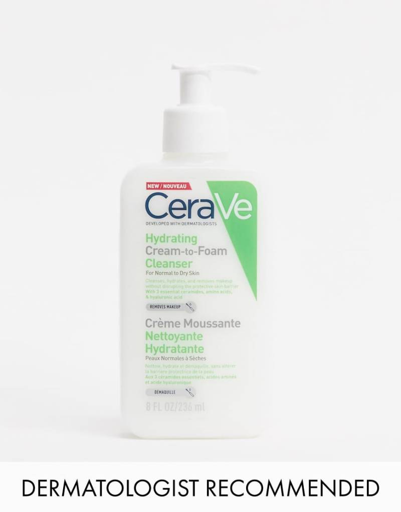 CeraVe - Feuchtigkeitsspendender Cremeschaum für normale bis trockene Haut, 236 ml-Keine Farbe von CeraVe