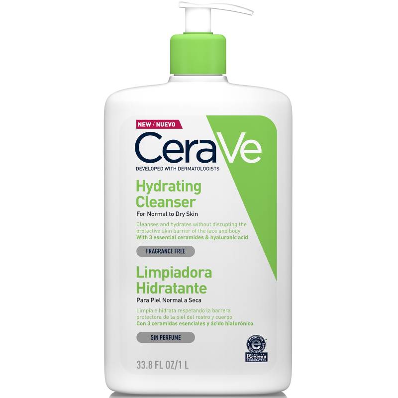 CeraVe Feuchtigkeitsspendende Gesichtsreinigung mit Hyaluronsäure für normale bis trockene Haut 1000 ml von CeraVe