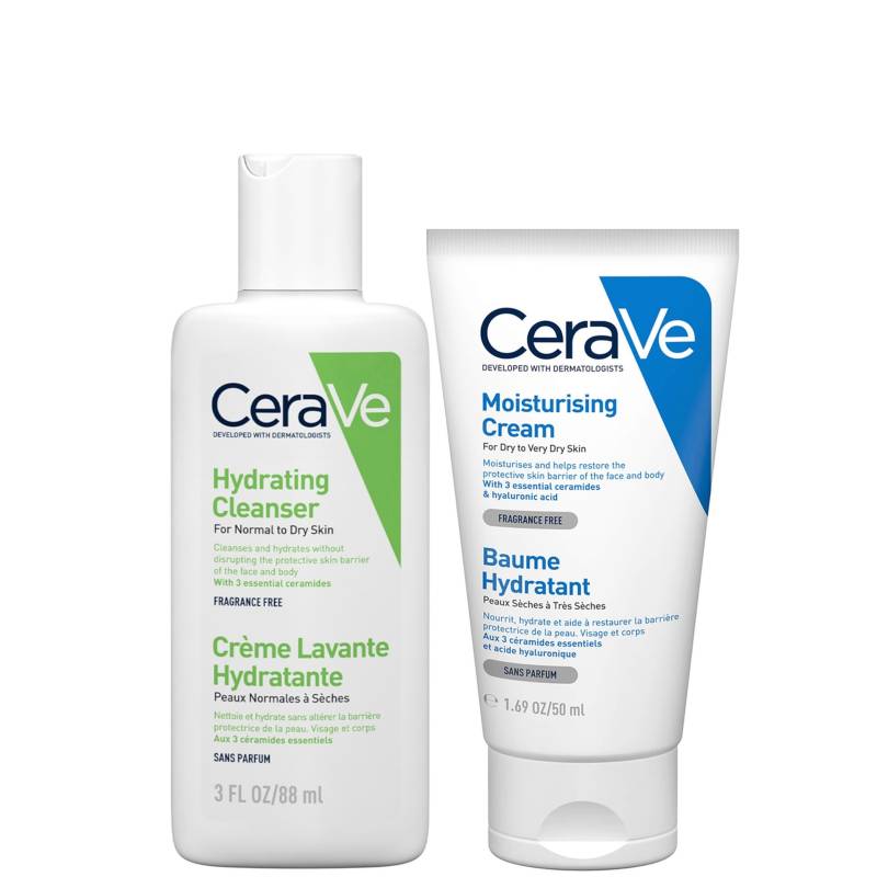 CeraVe Travel Size Hydrating Cleanser & Moisturising Cream for Normal to Dry Skin von CeraVe