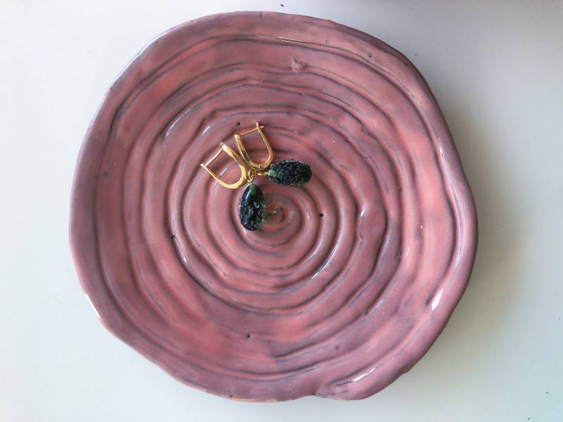 Keramik Ringschale | Dekoratives Rosa Schmuck Platte Tablett Handgetöpferte Aus Der Schweiz von CeramiLu