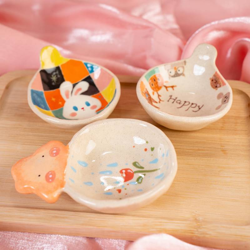 Happy Critters Schmuck Halter Kollektion | Handgefertigte Keramik Tier Ring Schale Set Niedliche Cartoon-stil Schmucktablett Lustiges von CeramicRepublicDE
