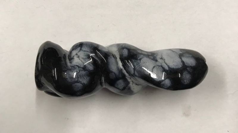 Bogart 3" Keramik Twisted Straight Rohr Schwarz Mit Weißem Marmor Effekt von CeramicTwistedPipes