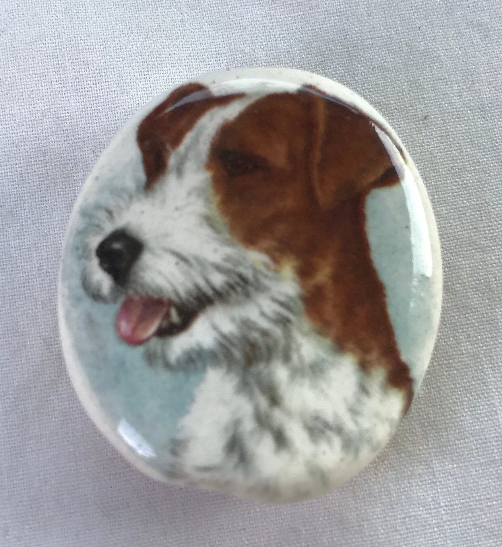 Bogart Keramik Rauchstein Halter Jack Russel Terrier Design von CeramicTwistedPipes