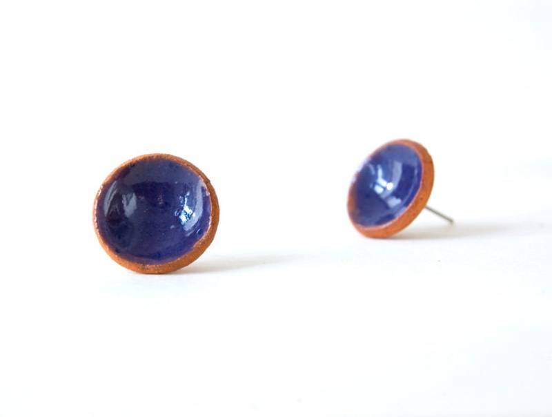 Blaue Ohrstecker, Post Ohrringe, Blaue Keramik Urlaub Geschenk, Silber Blaue Ohrstecker, Post Ohrringe, Blaue Keramik Urlaub Geschenk, Silber von Ceramicata