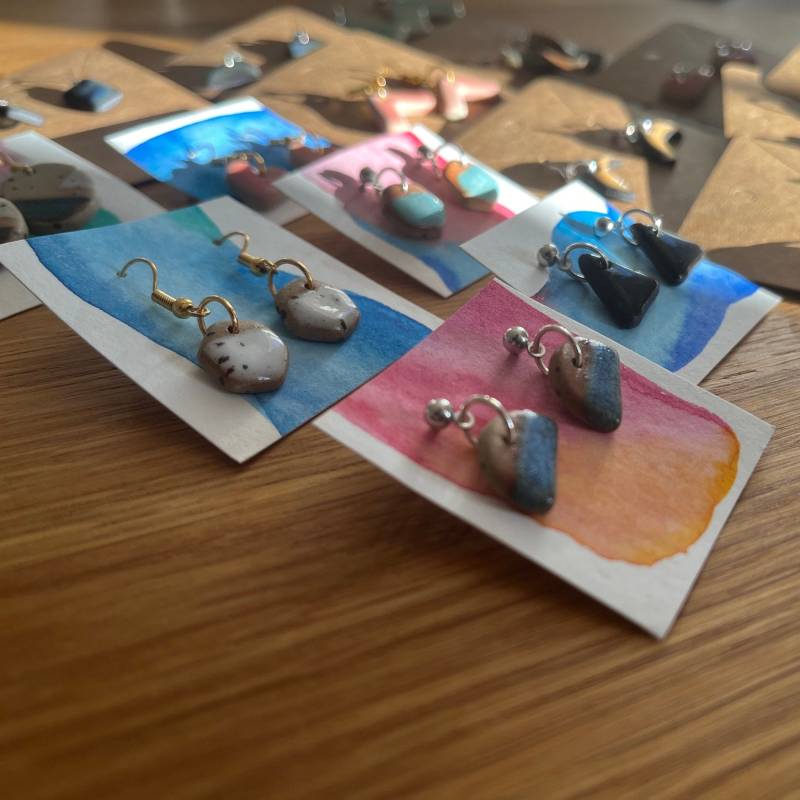 Ohrringe Ton | Hängeohrringe Getöpferte Ohrstecker Einzelstücke Handmade Earring Ohrringe Ton | Hängeohrringe Getöpferte Ohrstecker Einzelstücke Handmade Earring von CeramicsMagdeburg
