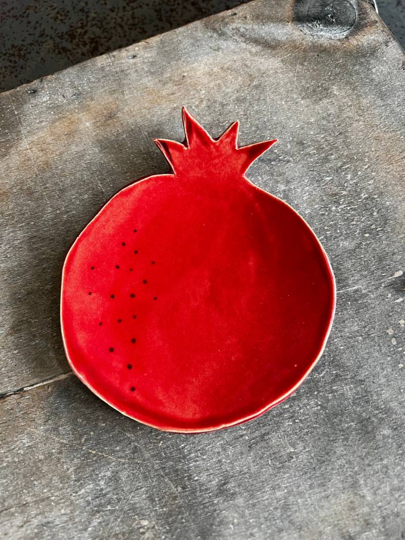 Keramik Ring Schale, Granatapfel Teller, Ringschale, Garten Geschenk, Löffel Ablage Küche Dekoration, Foodie Vegan Geschenk von Ceraminic