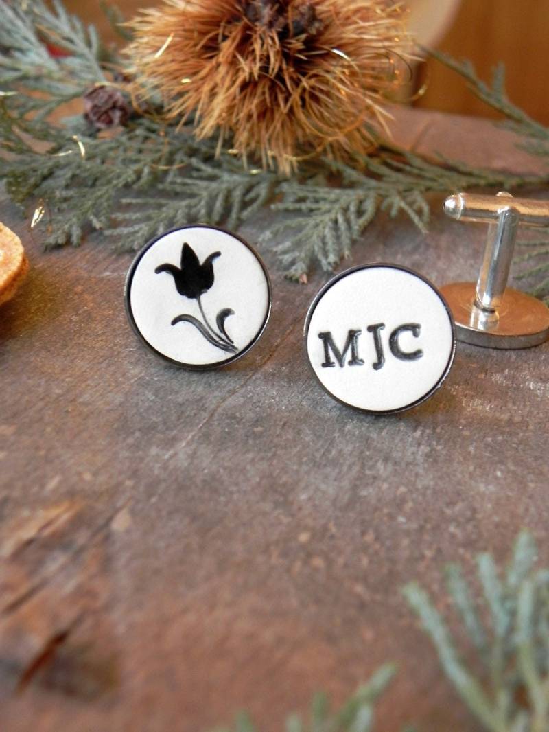 Schwarze Tulpe Manschettenknöpfe Und Krawattennadel, Personalisiertes Neuheit Geschenk, Garten-Liebhaber-Geschenk, Vater Chef Mitarbeiter Zubehör von Ceraminic