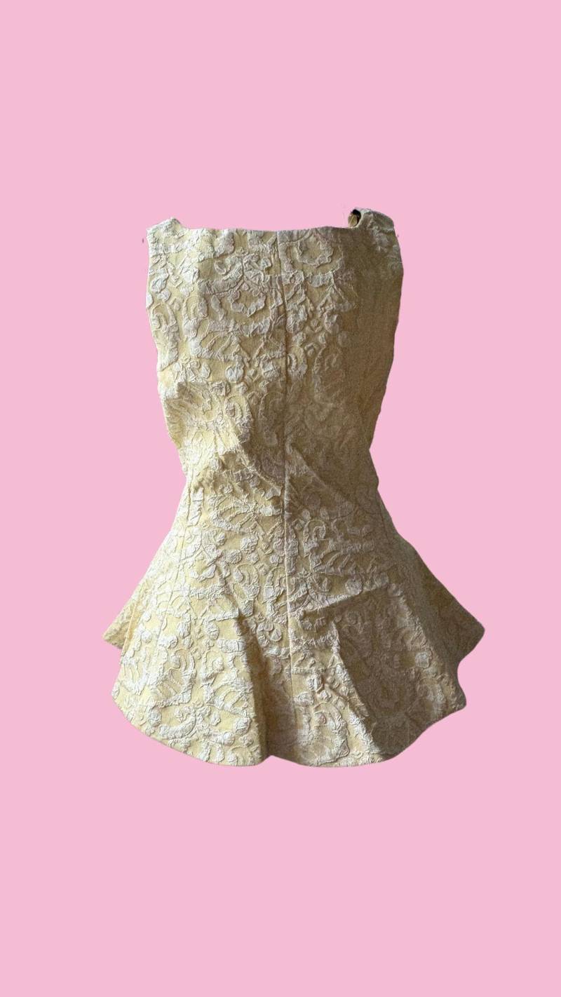 Vintage-Inspiriertes Top Mit Schleife Am Rücken - Erhältlich in Gelb & Pink | Größen S-M/M-L von CerasellaBoutique