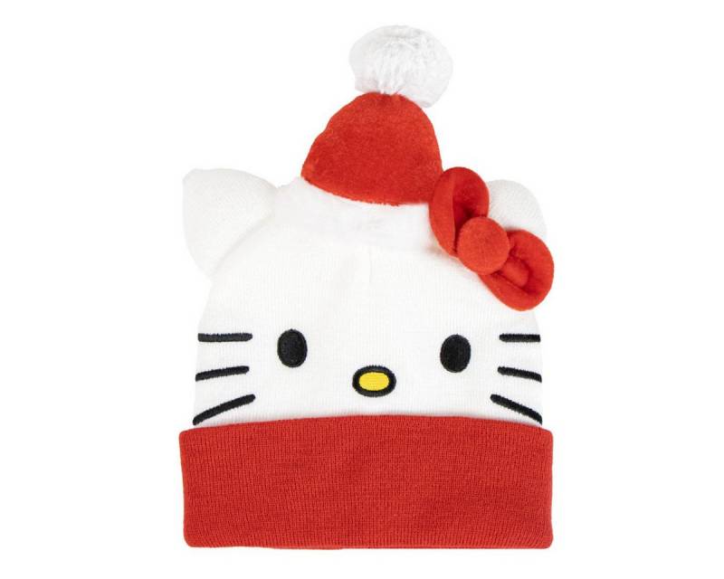Cerda Beanie Hello Kitty Kinder Weihnachtsmütze Acryl Beanie Winter Mädchen von Cerda