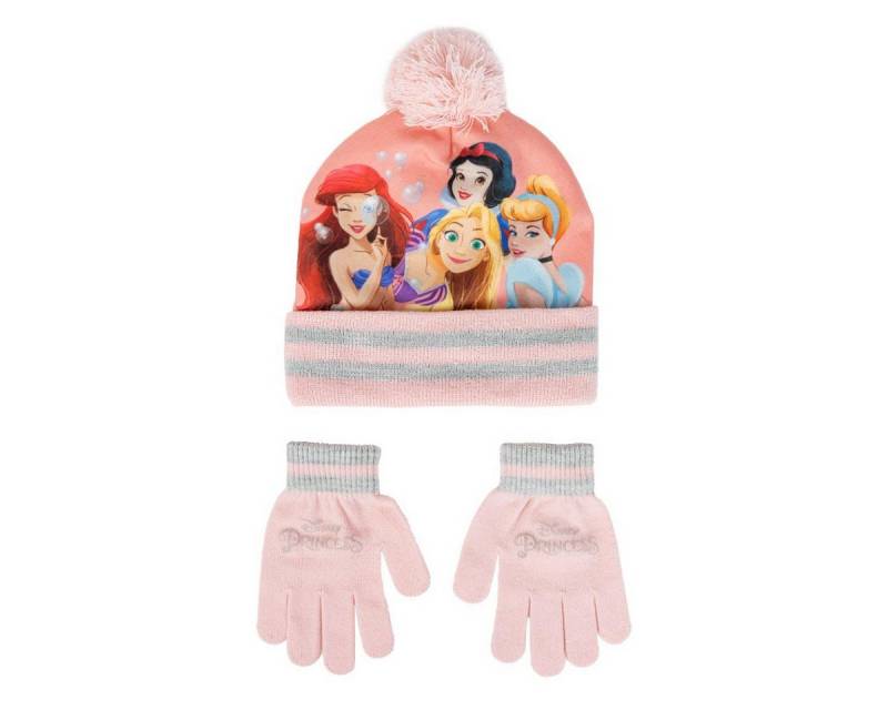 Cerda Bommelmütze Disney Princess 2er Set Kinder Winter Accessoire Mütze Handschuh von Cerda