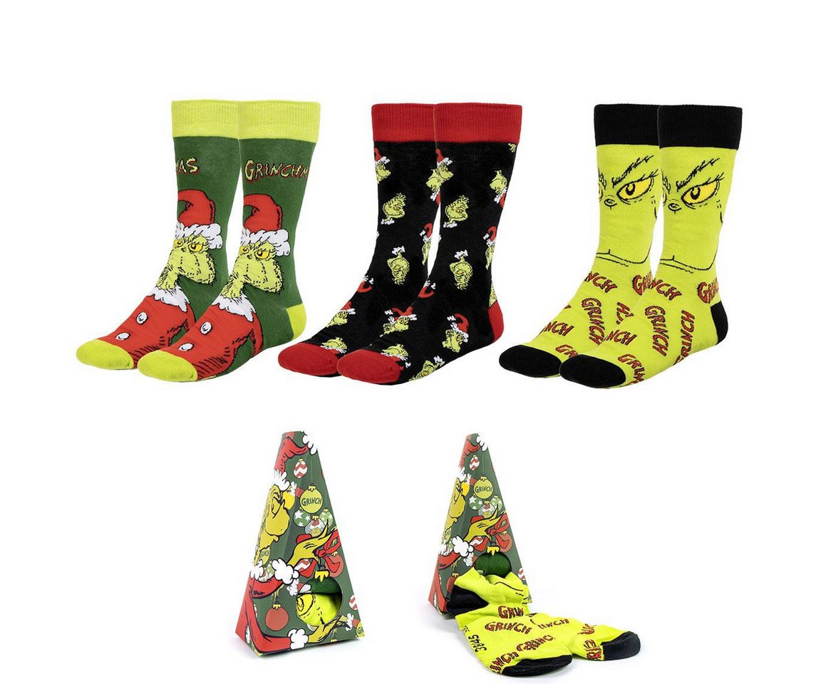 Cerda Freizeitsocken Socken Grinch Unisex Strümpfe Socken 3er Pack von Cerda