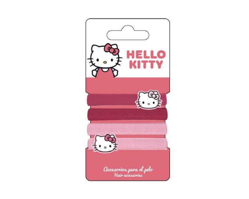 Cerda Haargummi Hello Kitty Haargummi Set – 4 Zopfgummis mit süßem Motiv-Anhänger, 4-tlg. von Cerda