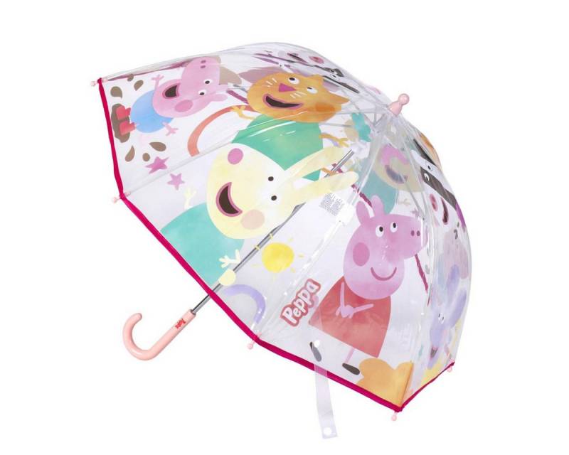 Cerda Langregenschirm Peppa Pig Regenschirm ? 71 cm Leichter Kuppel-Schirm, Durchsichtige Kuppel von Cerda