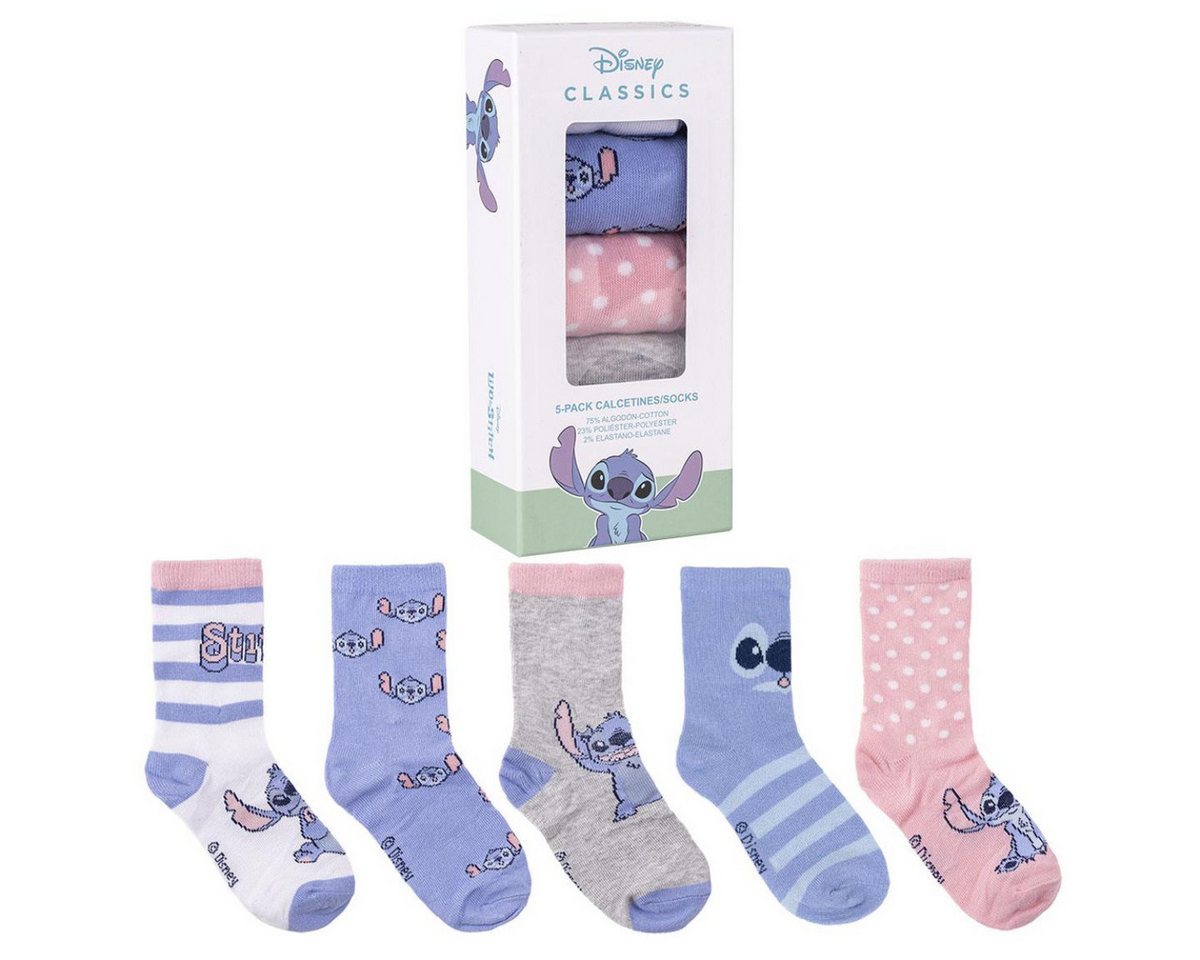 Cerda Langsocken Disney Stitch Socken 5 Paar weiche Baumwoll-Mischung Socken für Unisex Cerda Langsocken Disney Stitch Socken 5 Paar weiche Baumwoll-Mischung Socken für Unisex von Cerda