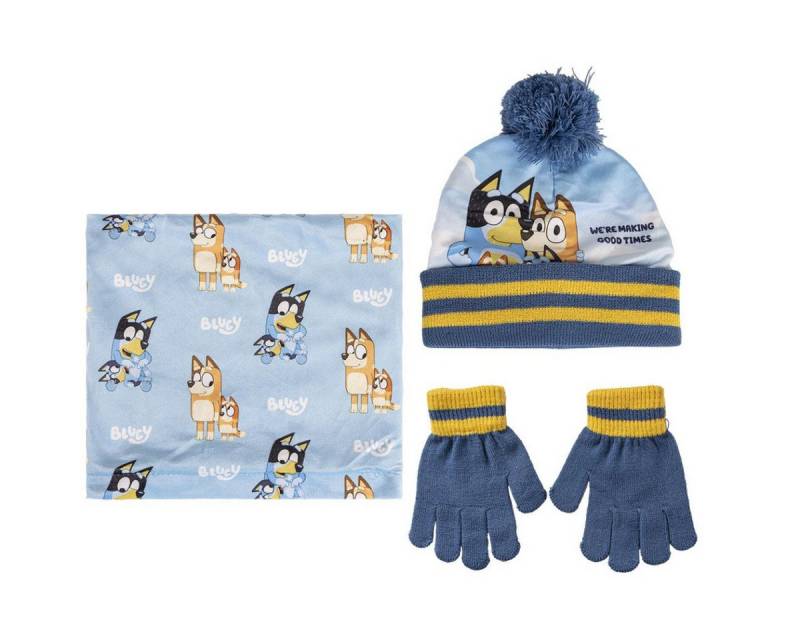 Cerda Mütze & Schal Bluey Kinder 3 Teilig Mütze & Schal & Handschuhe- Set von Cerda