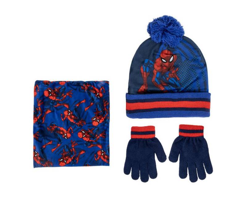 Cerda Mütze & Schal Spiderman Kinder 3 Teilig Mütze & Schal & Handschuhe- Set von Cerda