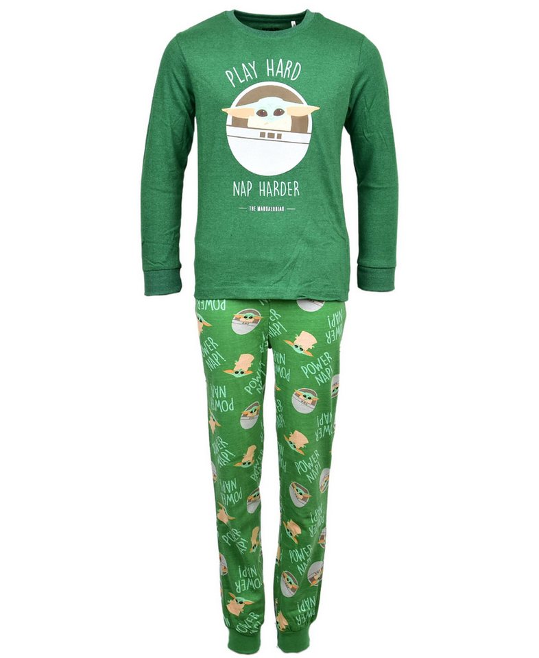 Cerdá Schlafanzug STAR Wars The Mandalorian Grogu (2 tlg) Kinder Pyjama langarm Gr. 116 - 164 cm von Cerdá
