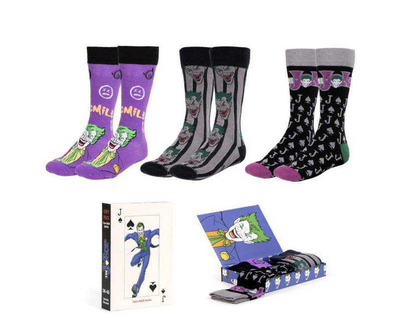 Cerda Socken Batman Joker Strümpfe Männer Baumwoll-Mix Socken 3 Stück Größe 38/45 von Cerda