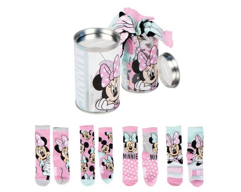 Cerda Socken Disney Minnie Baumwoll-Mix Kinder Mädchen 4er Set Geschenk von Cerda