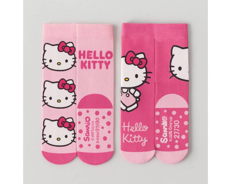 Cerda Socken Hello Kitty 2-Paar Anti-Rutsch-Socken – Weiche Strümpfe für Kinder von Cerda