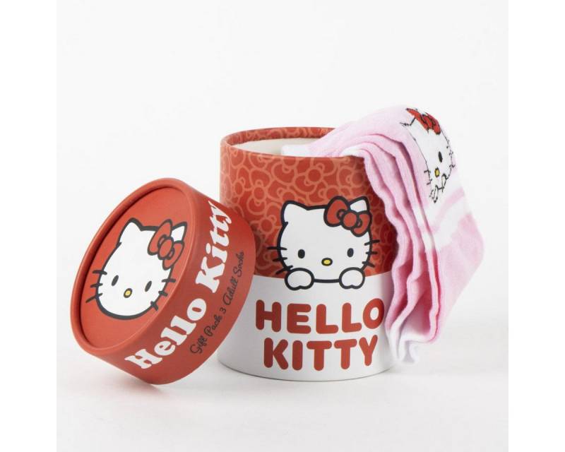 Cerda Socken Hello Kitty 3er-Pack Baumwollsocken, Freizeit- und Alltagssocken 36-43 von Cerda