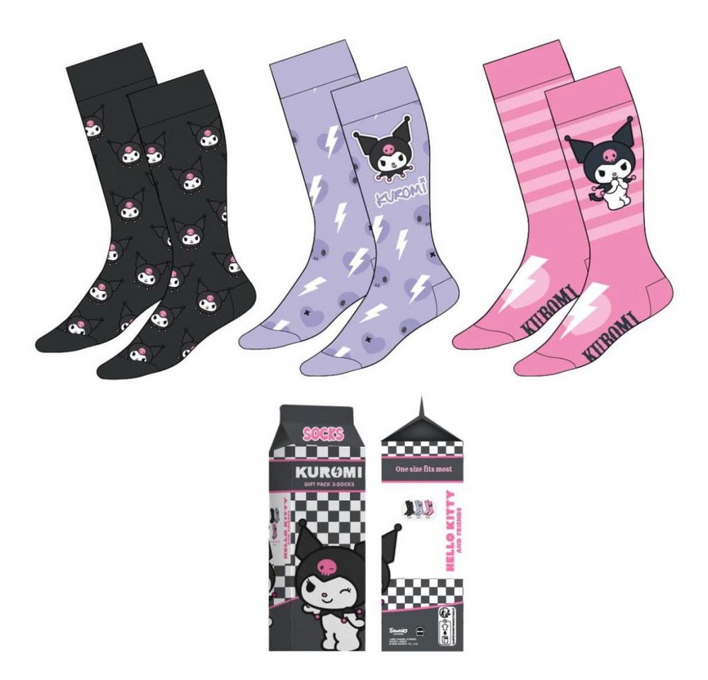 Cerdá Socken Sanrio Socken 3er-Pack Kuromi 36-43 von Cerdá
