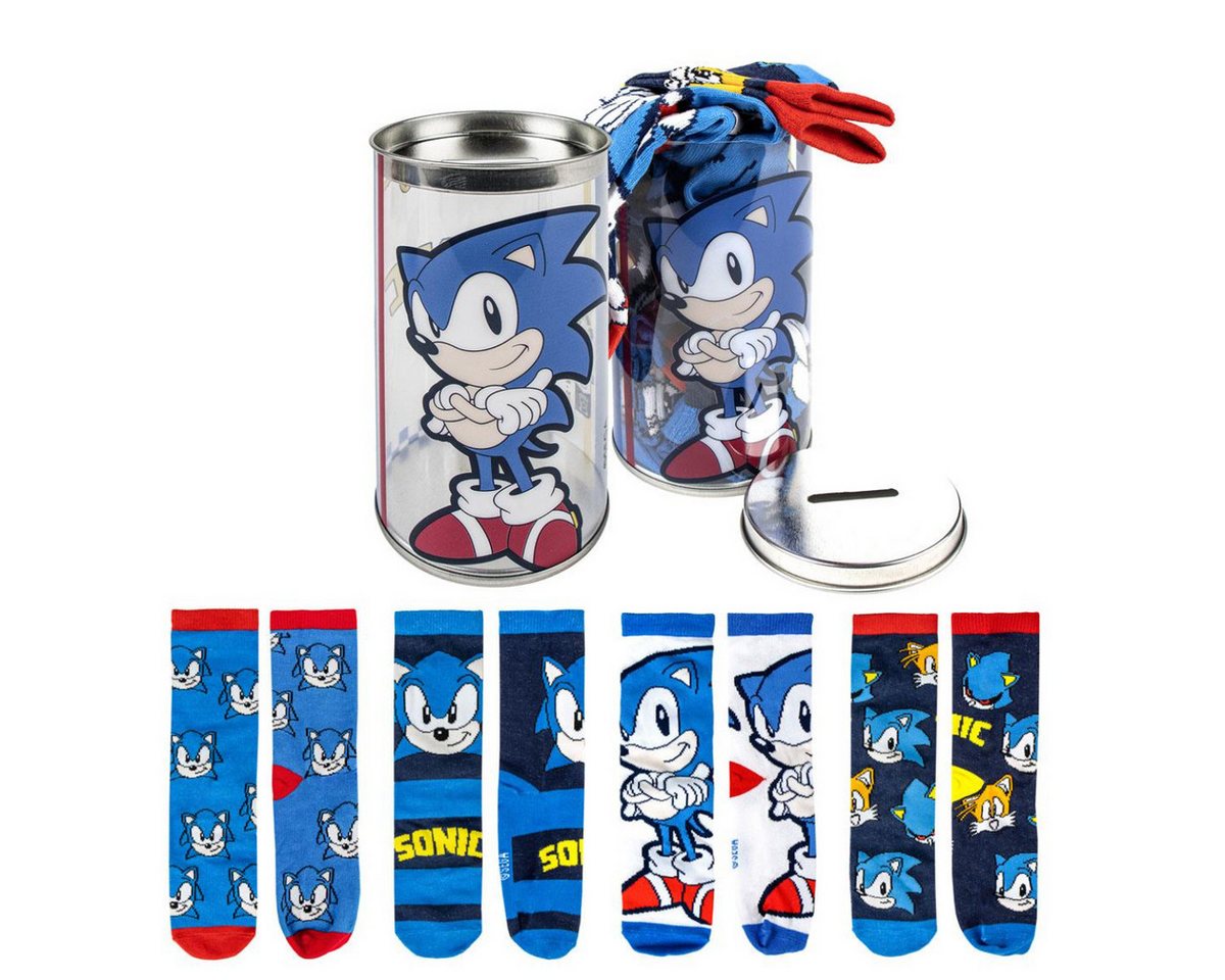 Cerda Socken Sonic the Hedgehog Kinder Socken Set 4 Paar bequem Baumwoll-Mix Cerda Socken Sonic the Hedgehog Kinder Socken Set 4 Paar bequem Baumwoll-Mix von Cerda