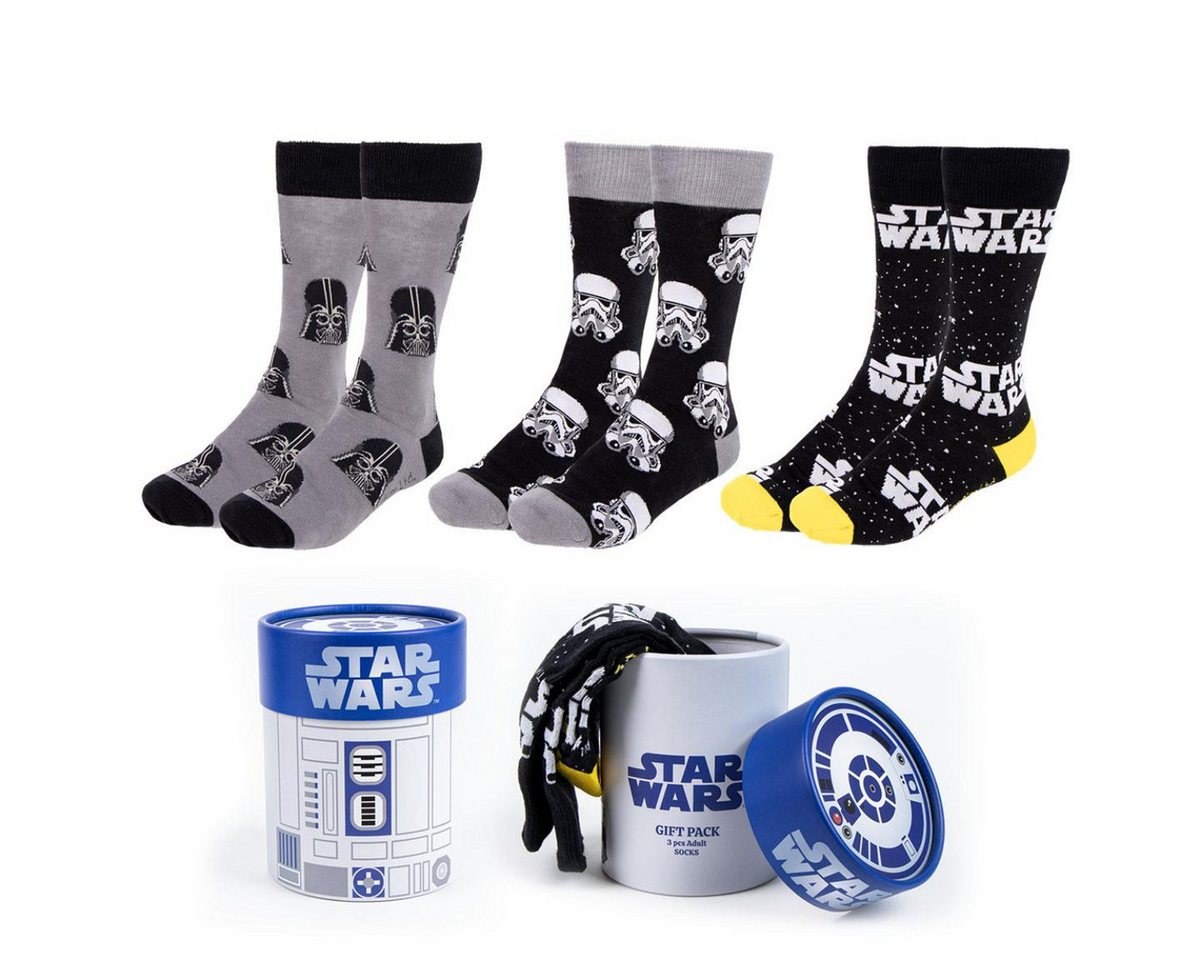 Cerda Socken Star Wars Socken Männer 3 Paar Baumwoll-Mix Elastisch Alltag 38-45 (3-Paar) von Cerda