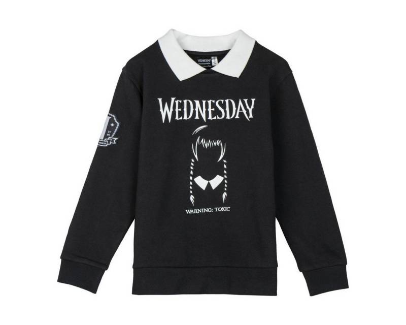 Cerda Sweatshirt Wednesday Kinder Baumwoll-Polyester Pullover, Langarm Freizeitshirt von Cerda