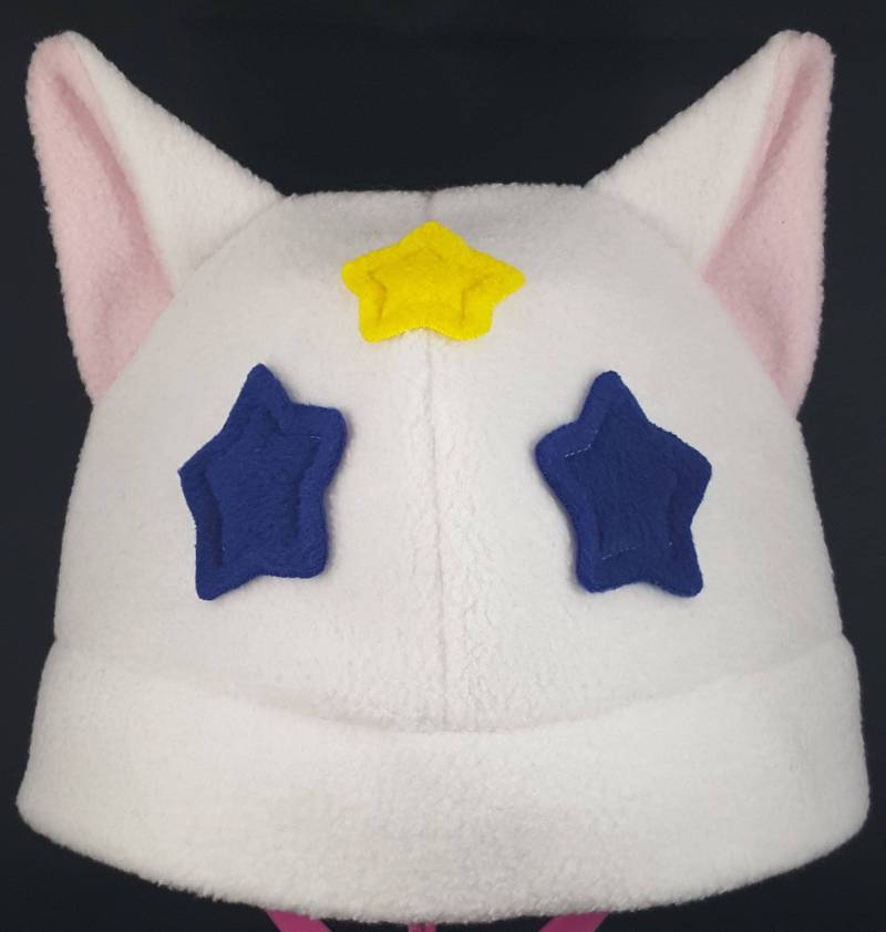 Weiße Mond Kitty Katzenmütze von CerelinCreations