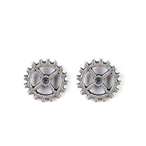 Cereoth Zahnräder Gotisch Ohrstecker 925 Sterling Silber Ohrringe Neutral Ohrschmuck Geschenk von CEREOTH
