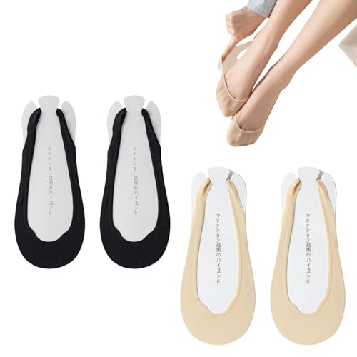 Cerioll Frauen Slingback Liner Socken, 4 Paar Unsichtbare Socken, No Show Halbsocken Fü Mädchen, High Heel Füßlinge, Damen Füßlinge, Für High Heels Flache Bootsschuhe von Cerioll