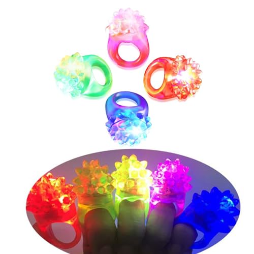 Leuchtringe, leuchtendes Fingerspielzeug, leuchtendes Fingerspielzeug, lustiges Fingerspielzeug, leuchtende Gelee-Ringe, Fingerlichter, LED, Blinklicht, Spielzeug, LED-Licht von Cerioll