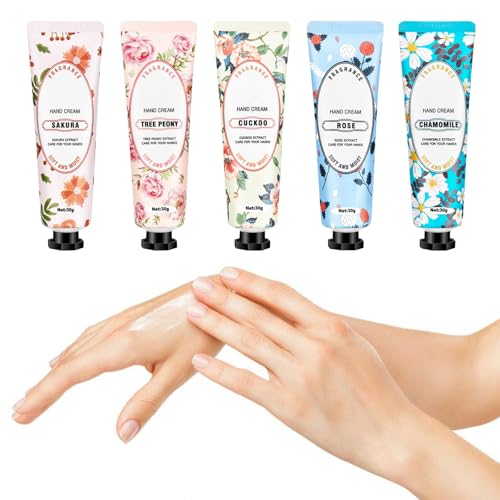 Mini Handcreme Set, Mini Handcremes, Mini Handcreme Tube, 5 Stück Mini-Handcreme, Fragrance Hand Creme Set, Feuchtigkeitsspendende, Handcreme For Women, Handcreme Set Für Trockene, Hand Lition von Cerioll