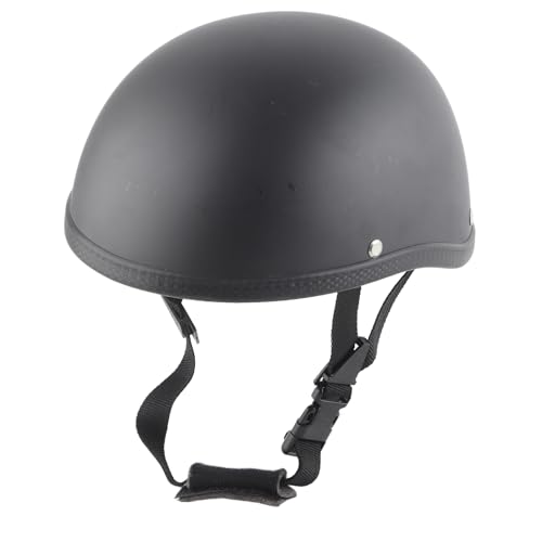 Cerlingwee Sommerhelm, Vintage Motorrad Halbe Helm Niedrige Profil Schädel Kappe Matte Erwachsene Männer Frauen Retro Open Face Helm Motorrad Helm Retro Halb Motorrad Helm Retro Motorrad Helm (L) von Cerlingwee