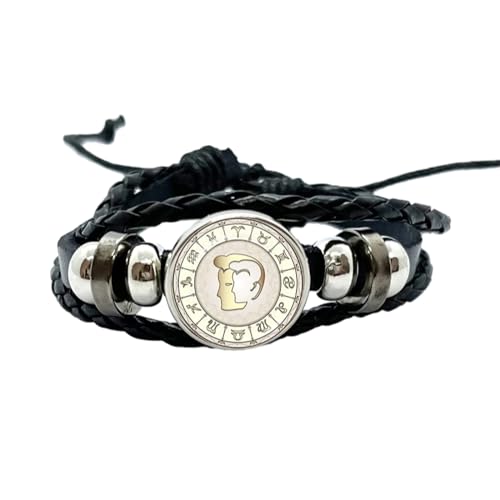 Cernomal 12 Sternbild-Armbänder – Personalisiertes Sternzeichen-Muster, Charm, Mehrschichtig, Verstellbar, Kreativer Armreif, Für Damen Und Herren, Schmuckzubehör, Geschenk, Steinbock von Cernomal