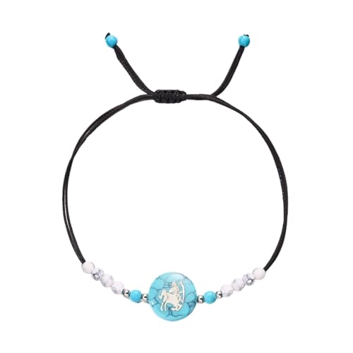 Cernomal 12 Sternzeichen-Armband – Konstellation, Natürlicher Türkisfarbener Stein, Verstellbarer Armreif, Trendiger Damen-Schmuck, Geburtstagsgeschenk-Accessoires, Schütze, Verstellb von Cernomal