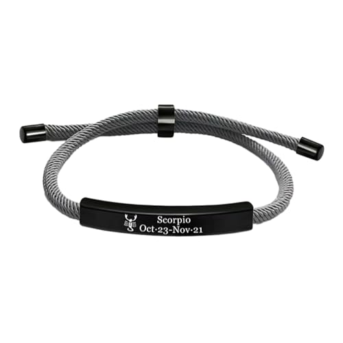 Cernomal Armbänder Mit 12 Sternbildern – Sternzeichen-Geometrie-Charm-Armreif Für Damen Und Herren, Graue Geflochtene Seilarmbänder, Geburtstagsschmuck, Geschenkzubehör, Skorpion, Ve von Cernomal